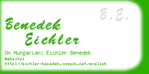 benedek eichler business card
